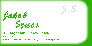 jakob szucs business card