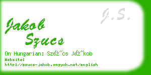 jakob szucs business card
